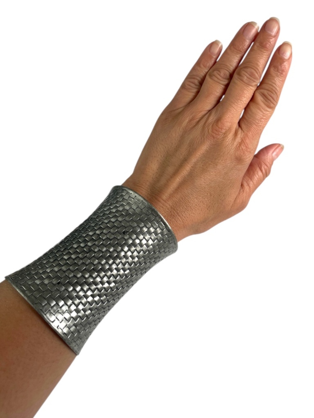 Vintage Antique Silver Textured Cuff Bracelet